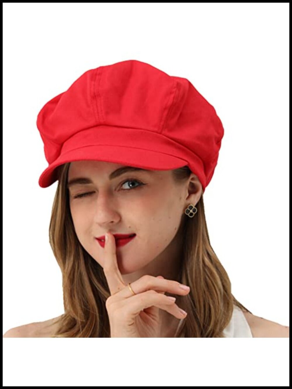 100% Cotton Newsboy Cap 8-Panel Vintage Cabbie Hat for Women
